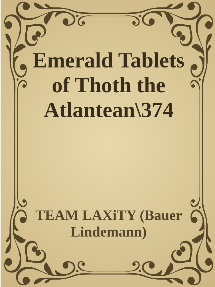 Emerald Tablets of Thoth the Atlantean